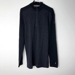 Smartwool Merino 250 Shirt Mens XL Gray Black Wool Base Layer Thermal Crew